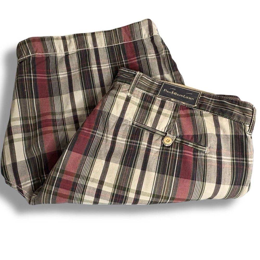 Polo Ralph Lauren Tartan Plaid Shorts Reversible Cotton Men's Size 42 NWT - Picture 6 of 12